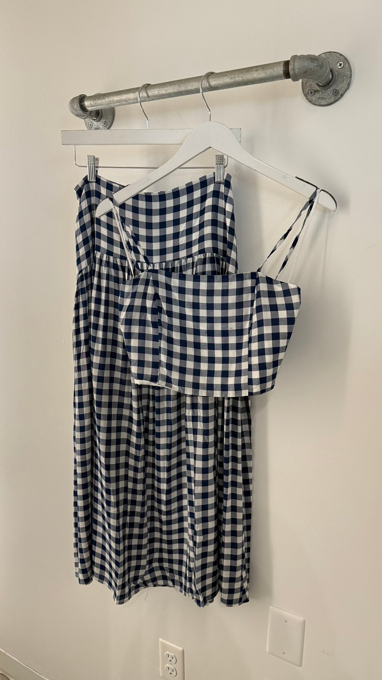 Gingham Flared Maxi Skirt
