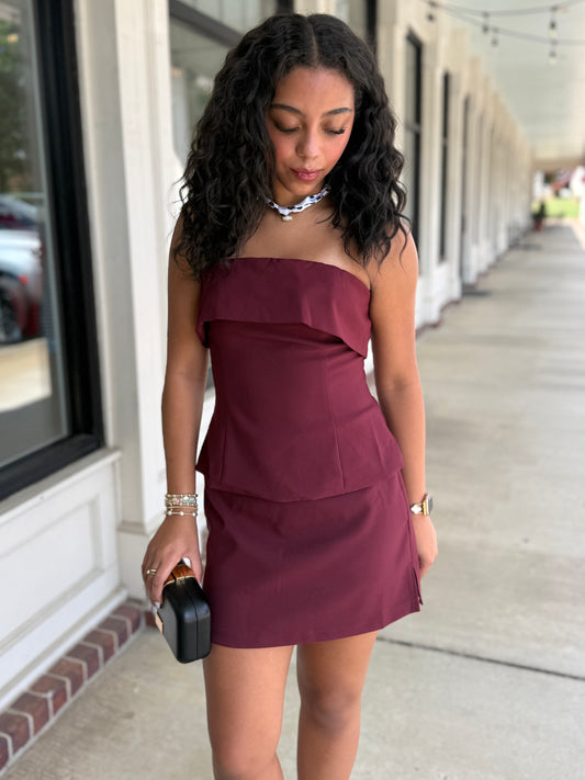 Crepe Strapless Top