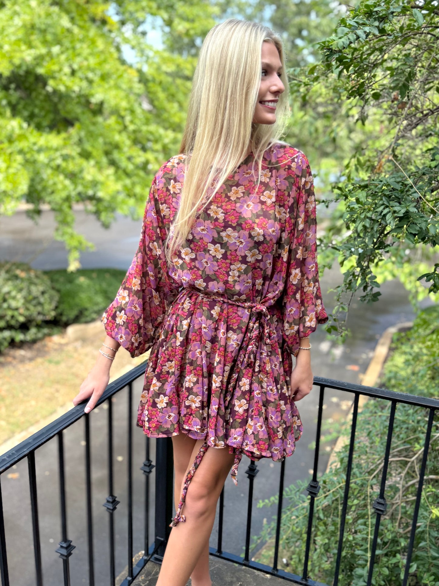 Multi Floral Ruffle Mini