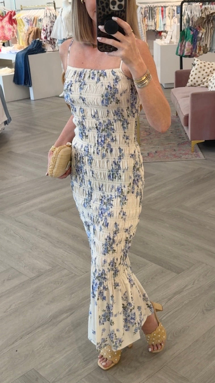 Lilac Garden Smocked Maxi