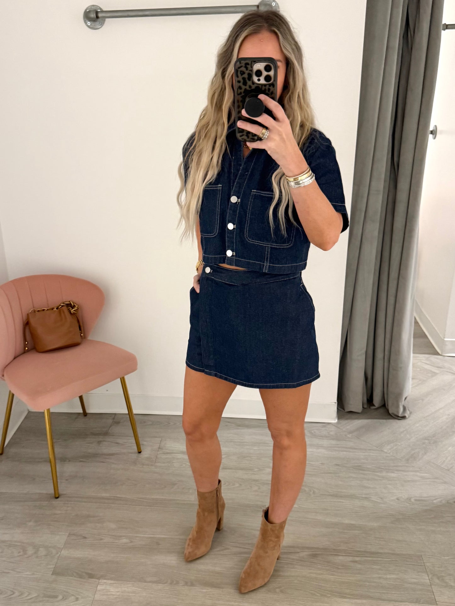 Dark Denim Skort