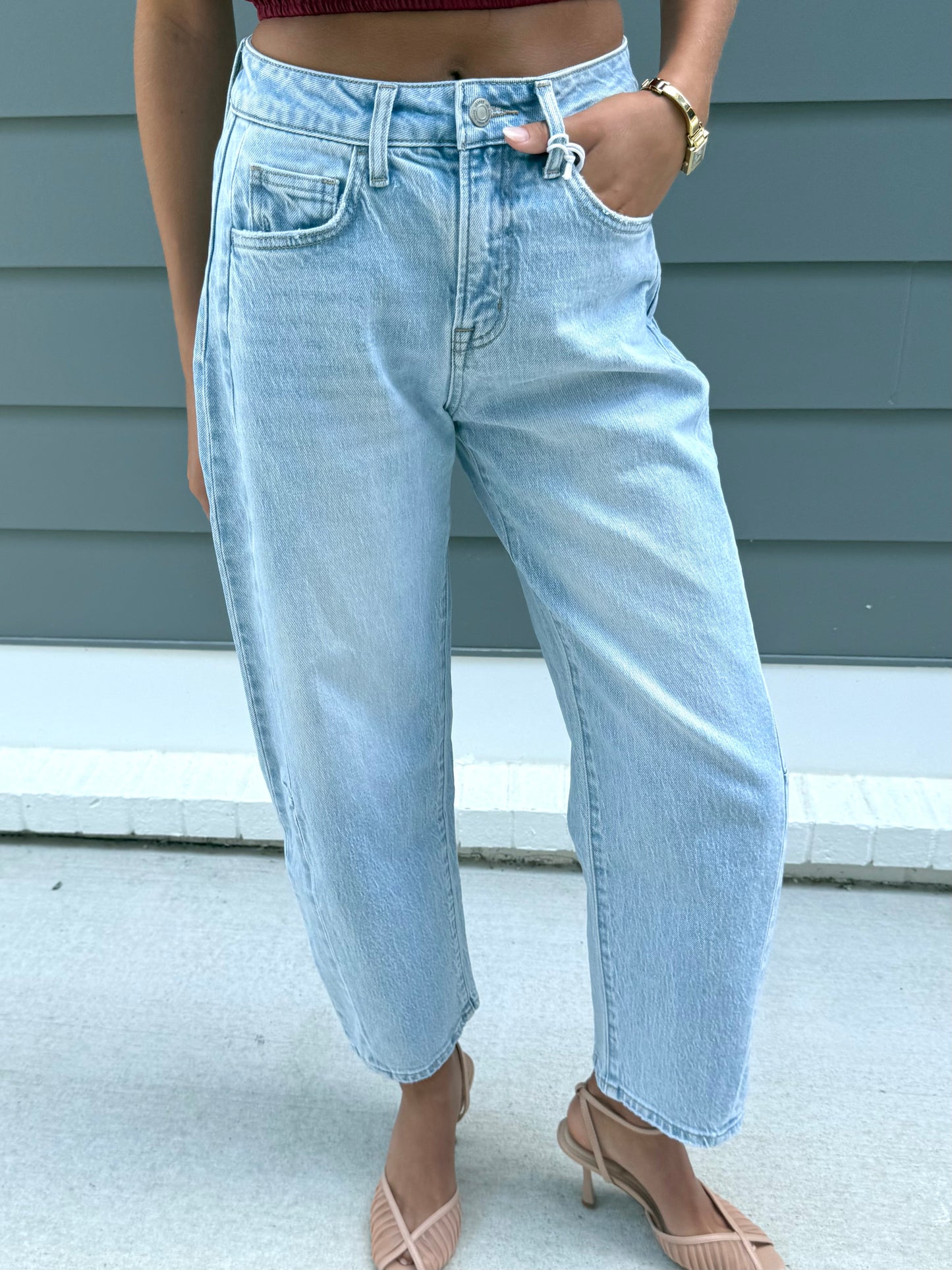 Godlike High Rise Barrel Jean