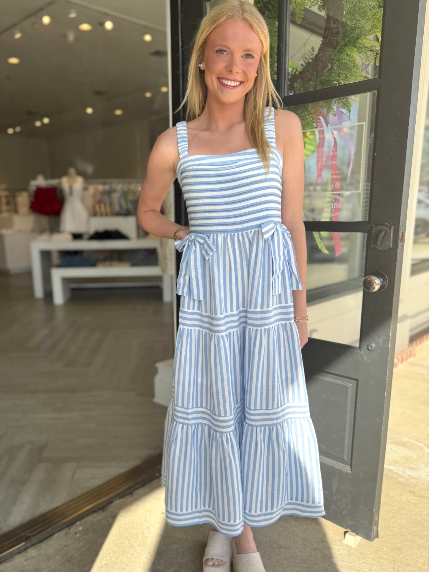 Stripe Tie Detail Midi (2 colors)