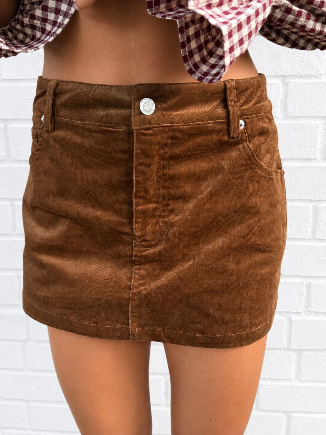 Brown Corduroy Skort