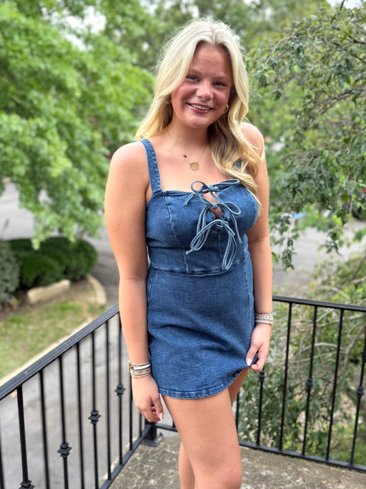 Denim Skort Romper