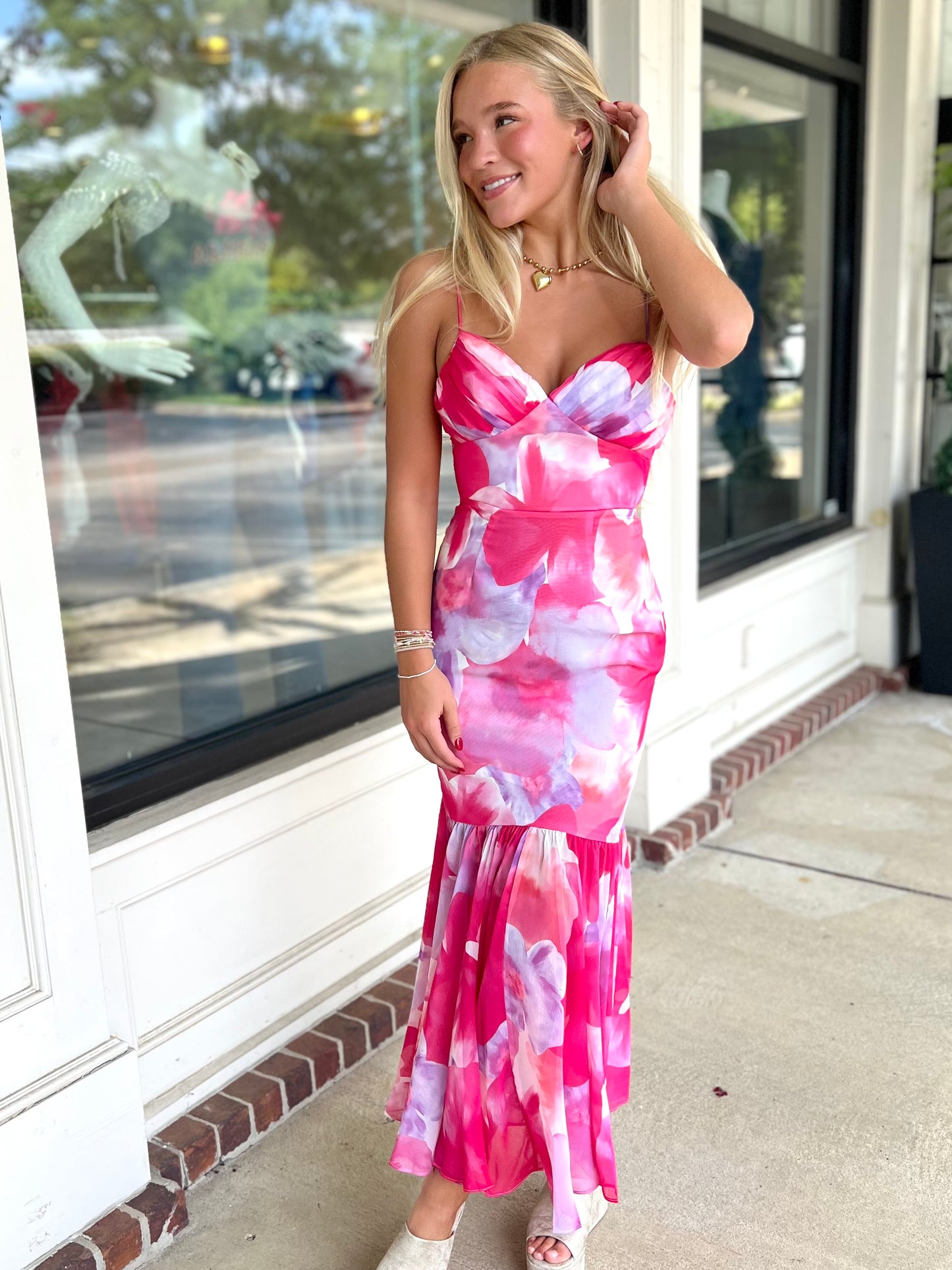 Pink Print Maxi