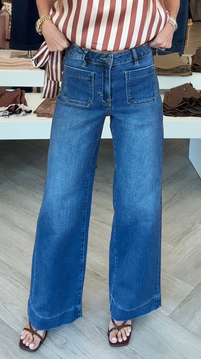 Dark Denim Wide Leg Jean