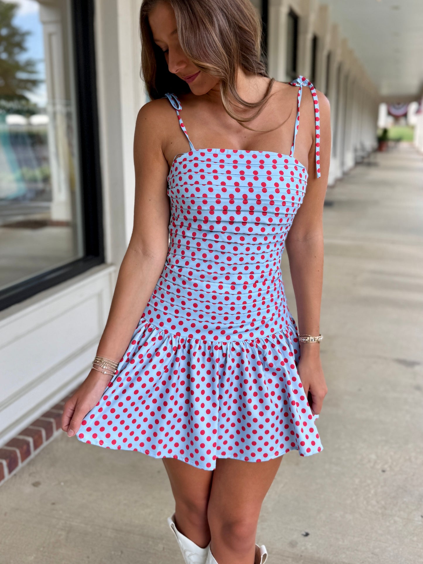 Polka Dot Pleated Mini (4 colors)