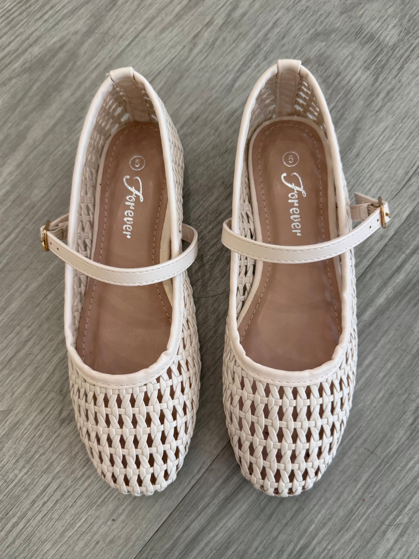 Woven Ballet Flat in Bone