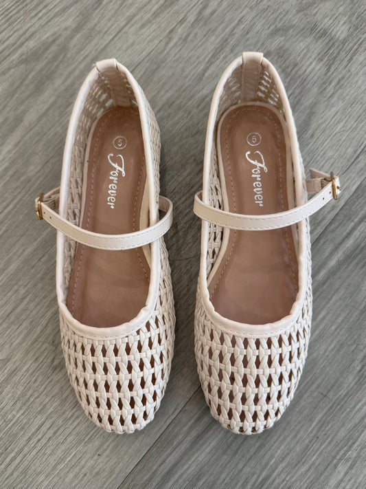 Woven Ballet Flat in Bone