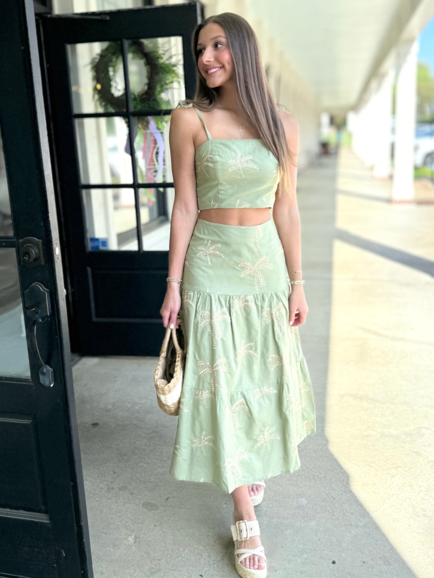 Gold Palm Tree Tube Top