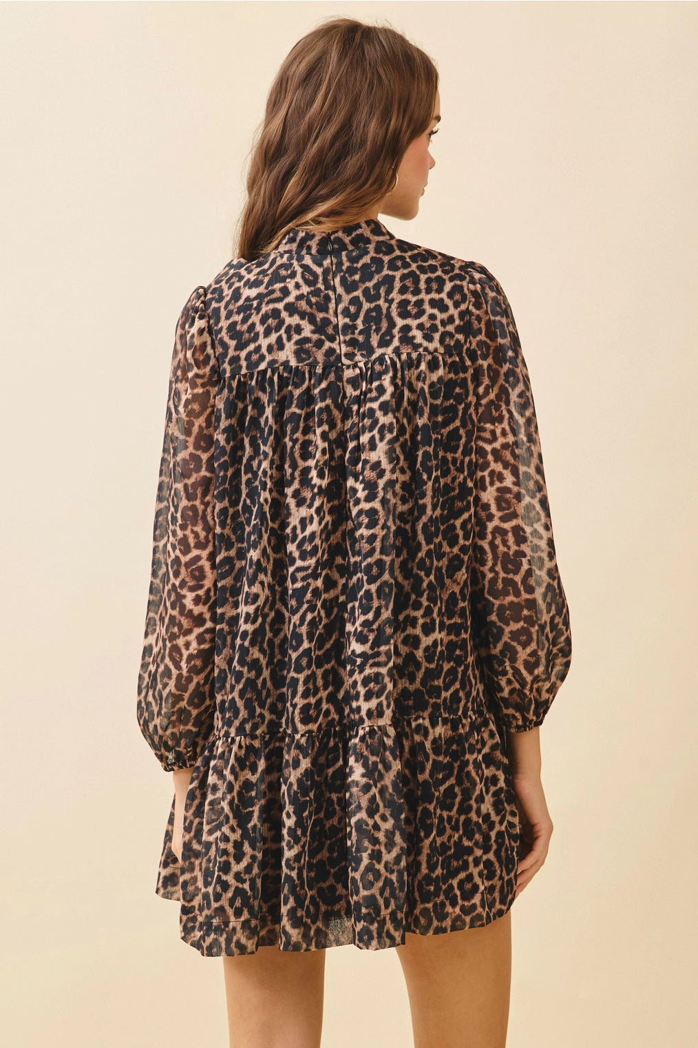 Leopard High Neck Bow Mini
