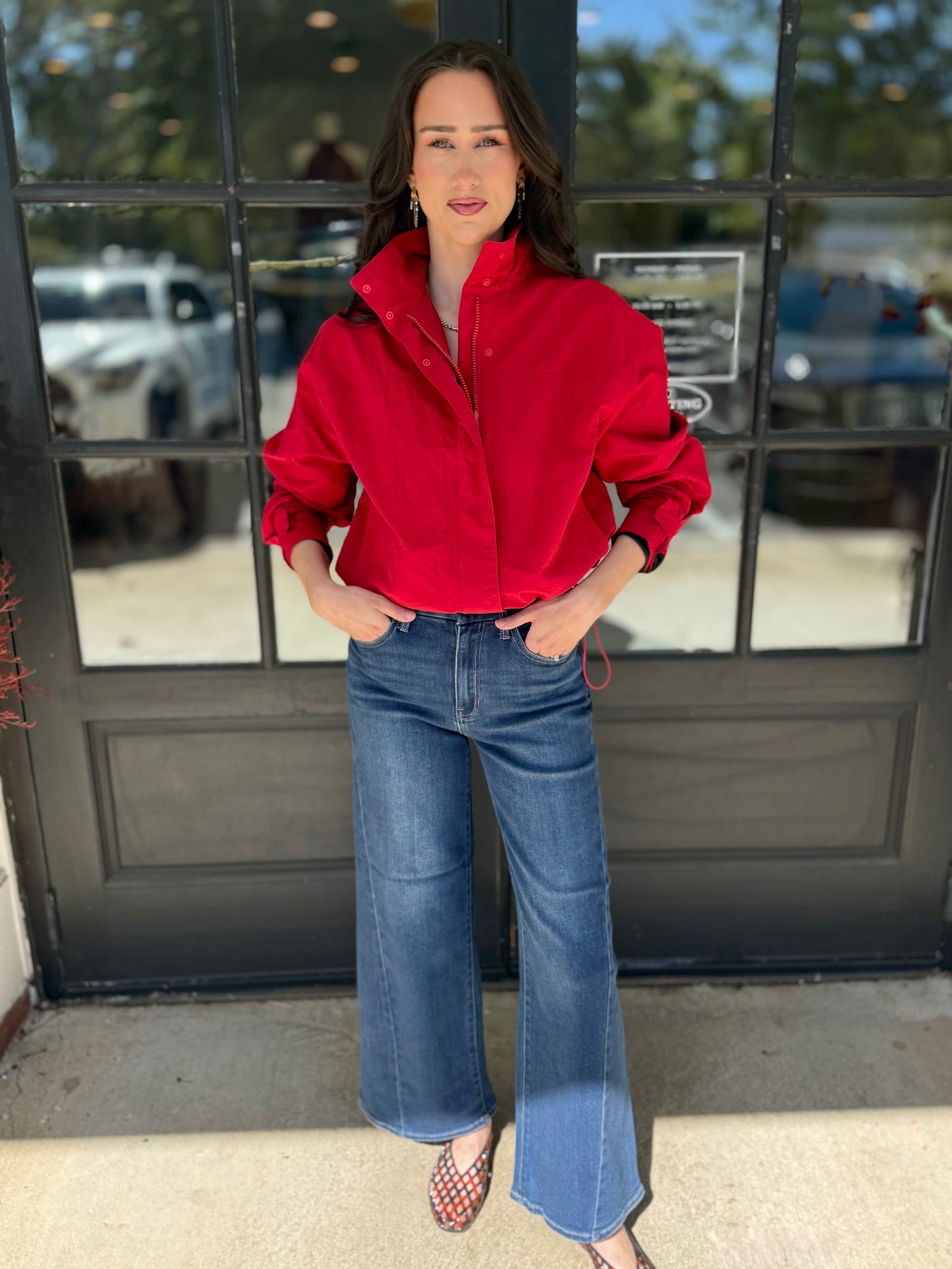 Dark Wide Leg Regular Hem Jean