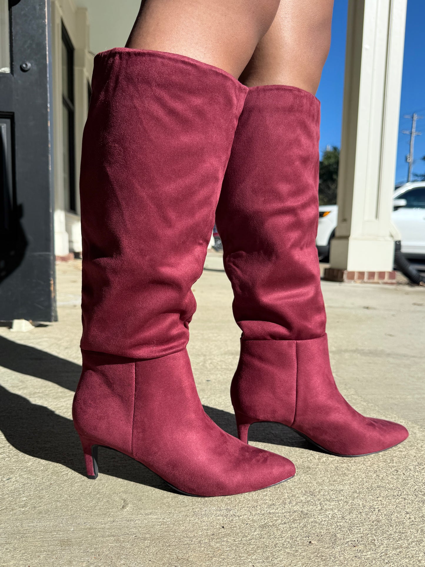 Stiletto Suede Knee High Boot (3 colors)