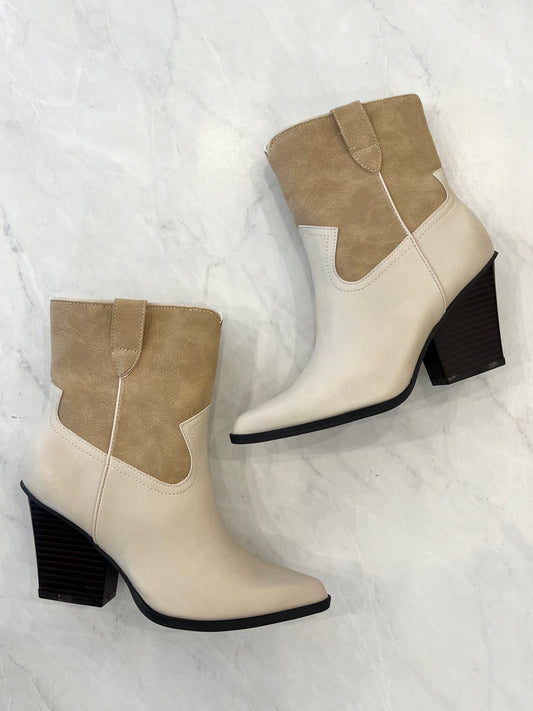 Two Toned Western Booties