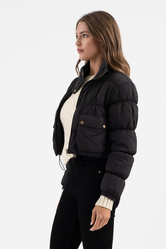 Crop Zip Up Puffer Jacket (2 colors)