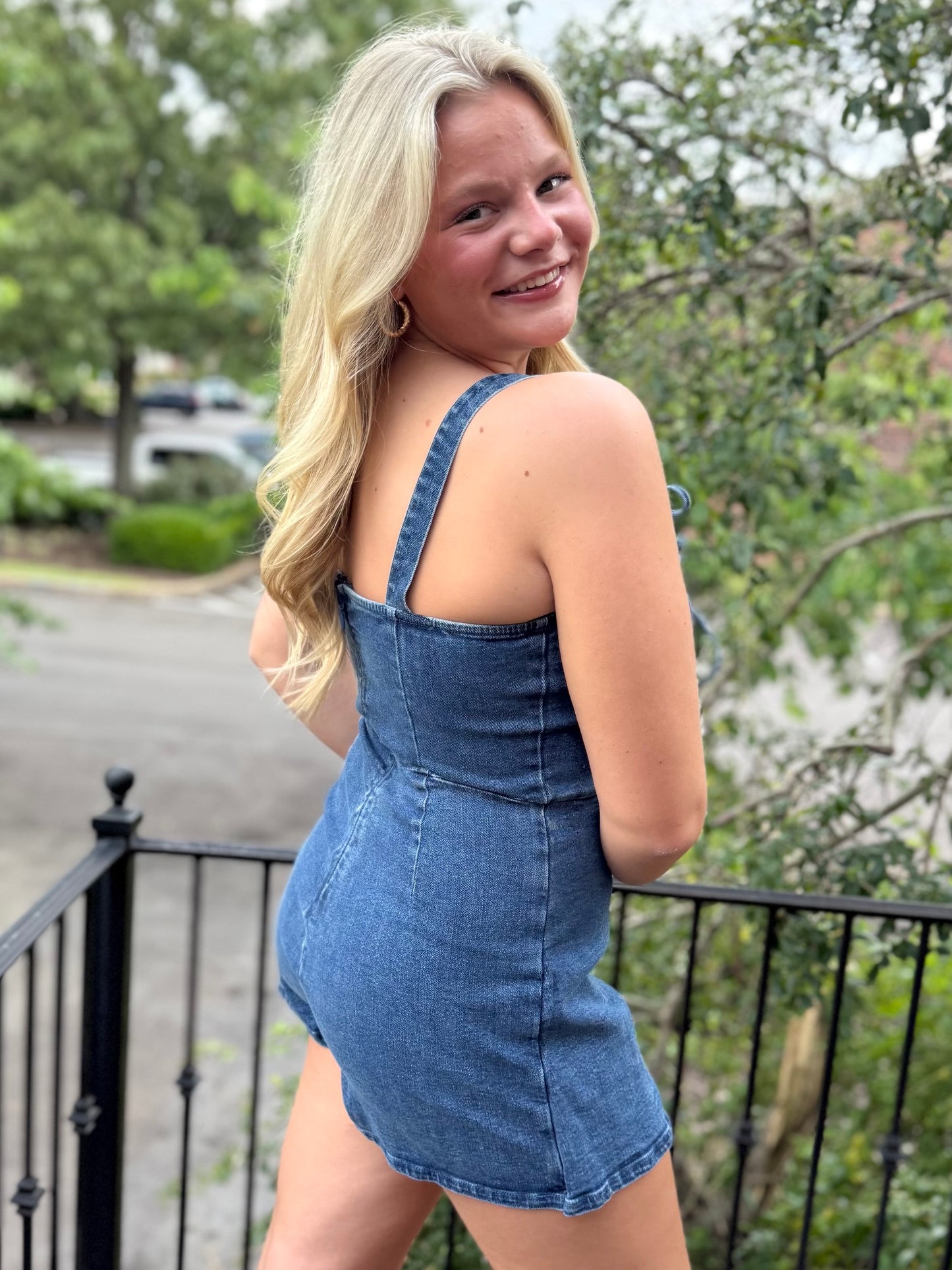 Denim Skort Romper