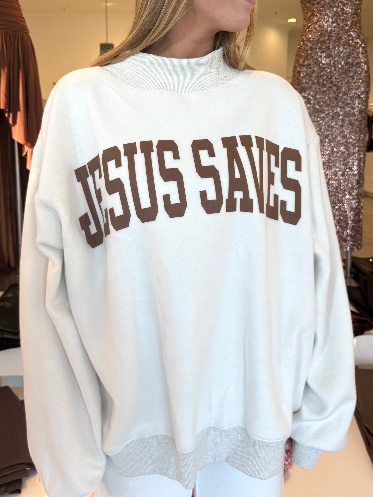 Jesus Saves Reversible Mock Neck