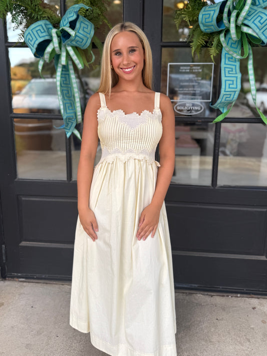 Butter Yellow Embr. Midi