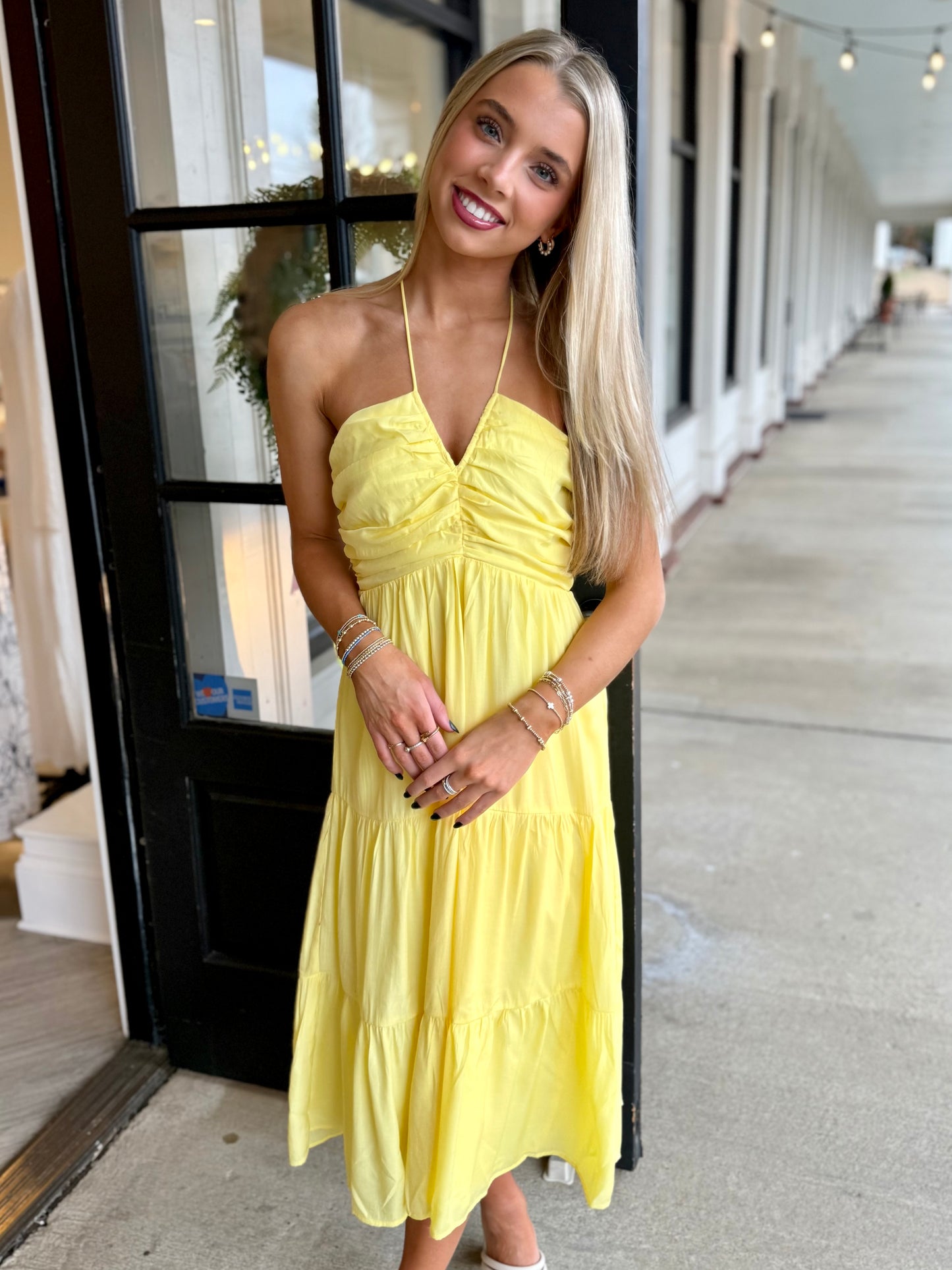 Ruched Halter Midi