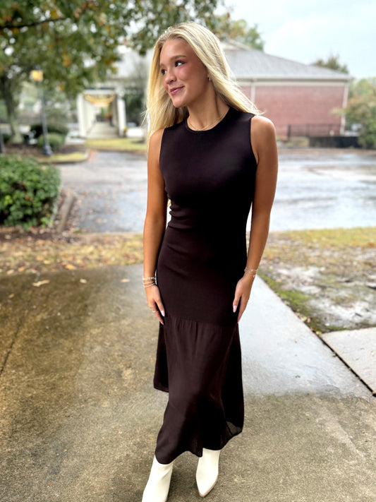 Brown Sheer Maxi Dress