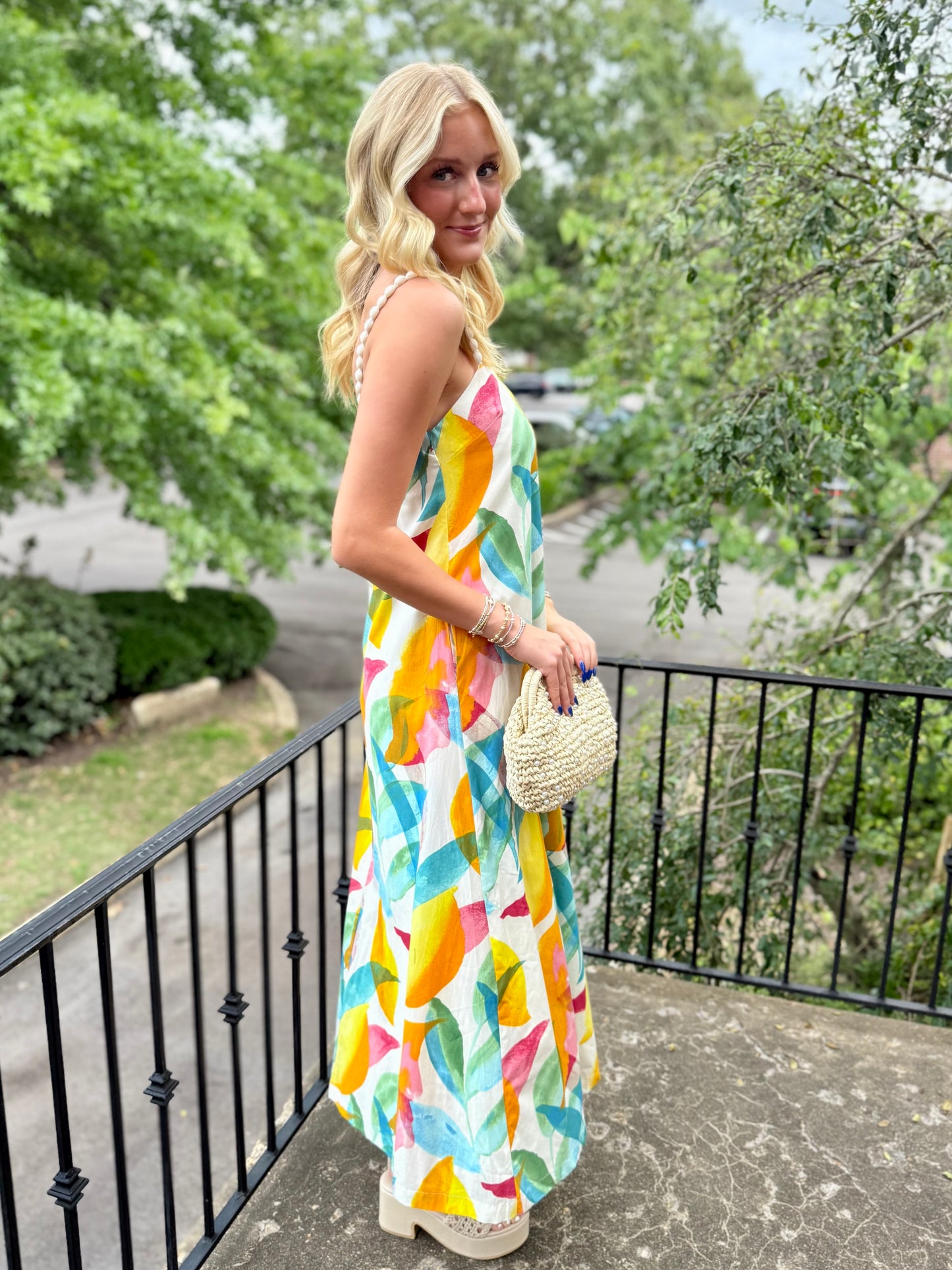 Tiedye Tropic Beaded Maxi