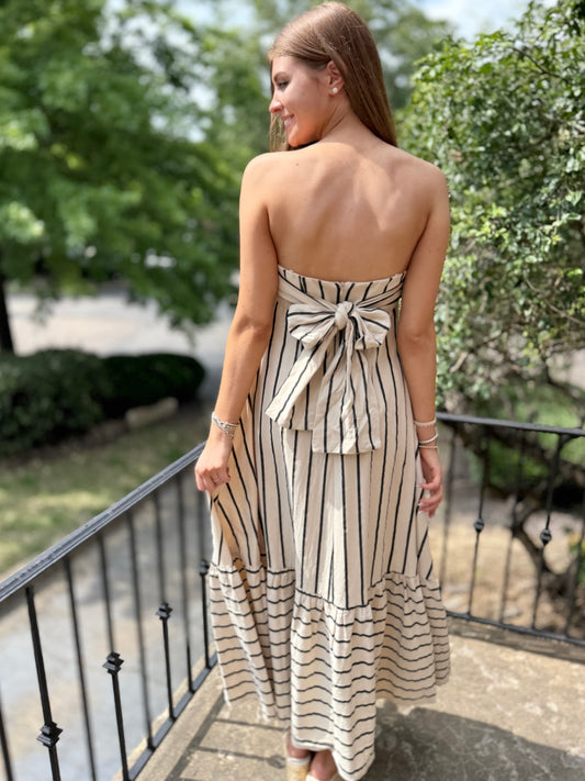 Nude/Black Stripes Maxi