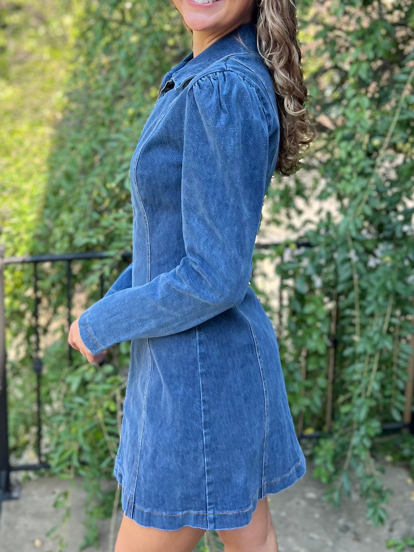 Denim L/S Mini Dress