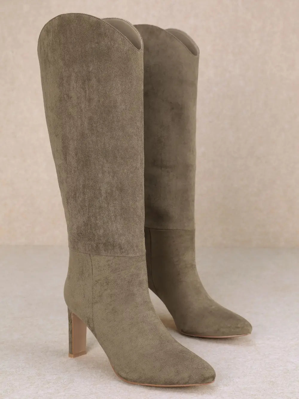 Taupe Kitten Heel Boot