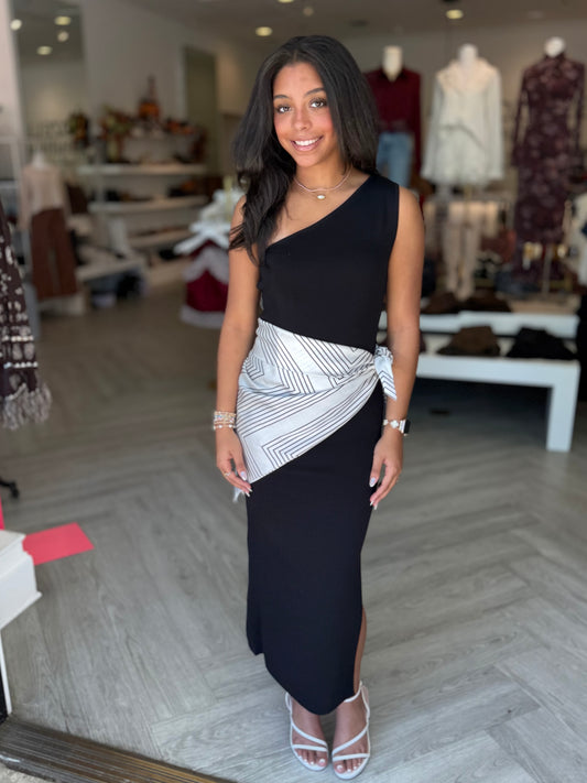 Black Waist Scarf Maxi