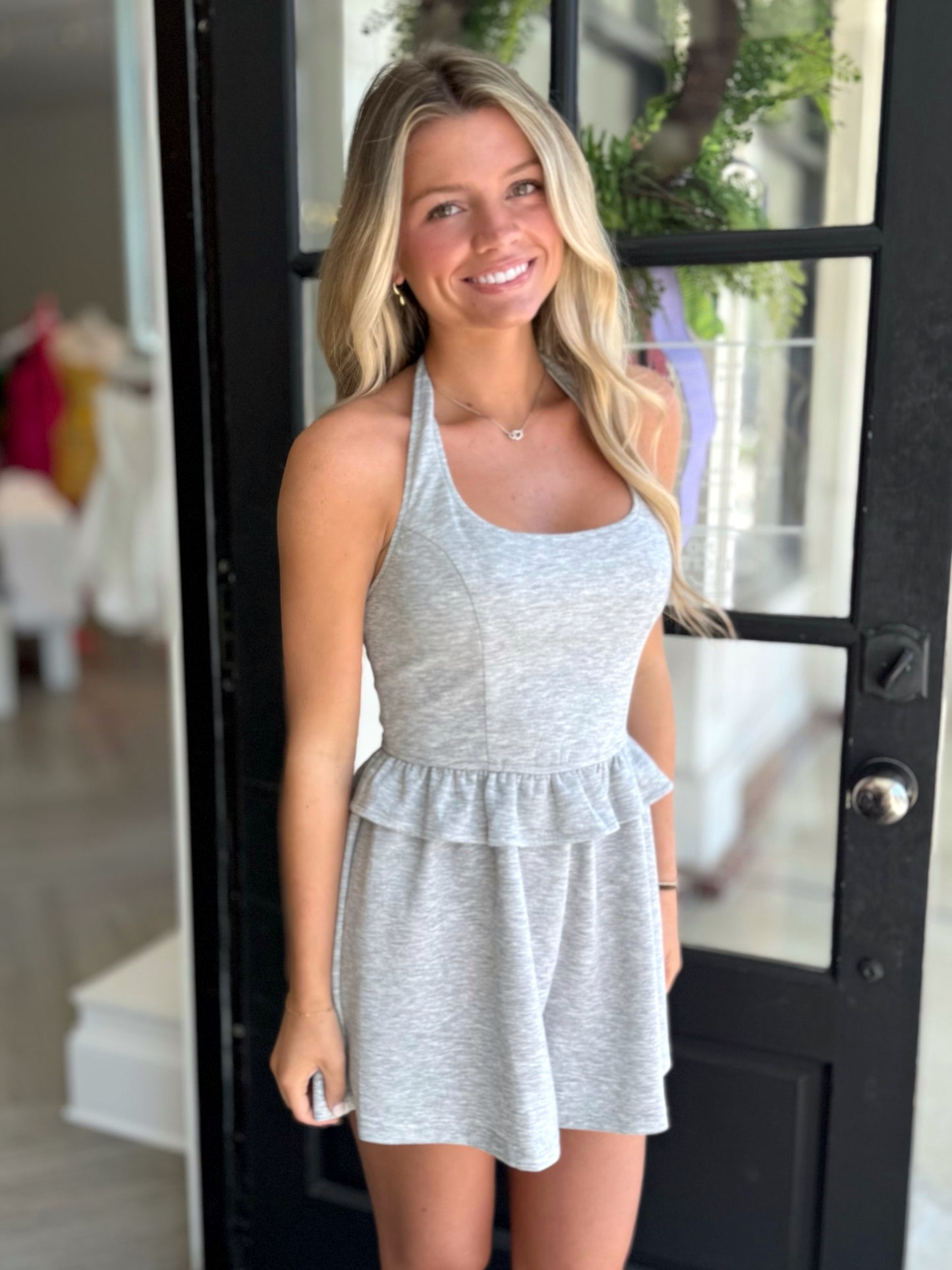 Grey Scuba Terry Halter Romper