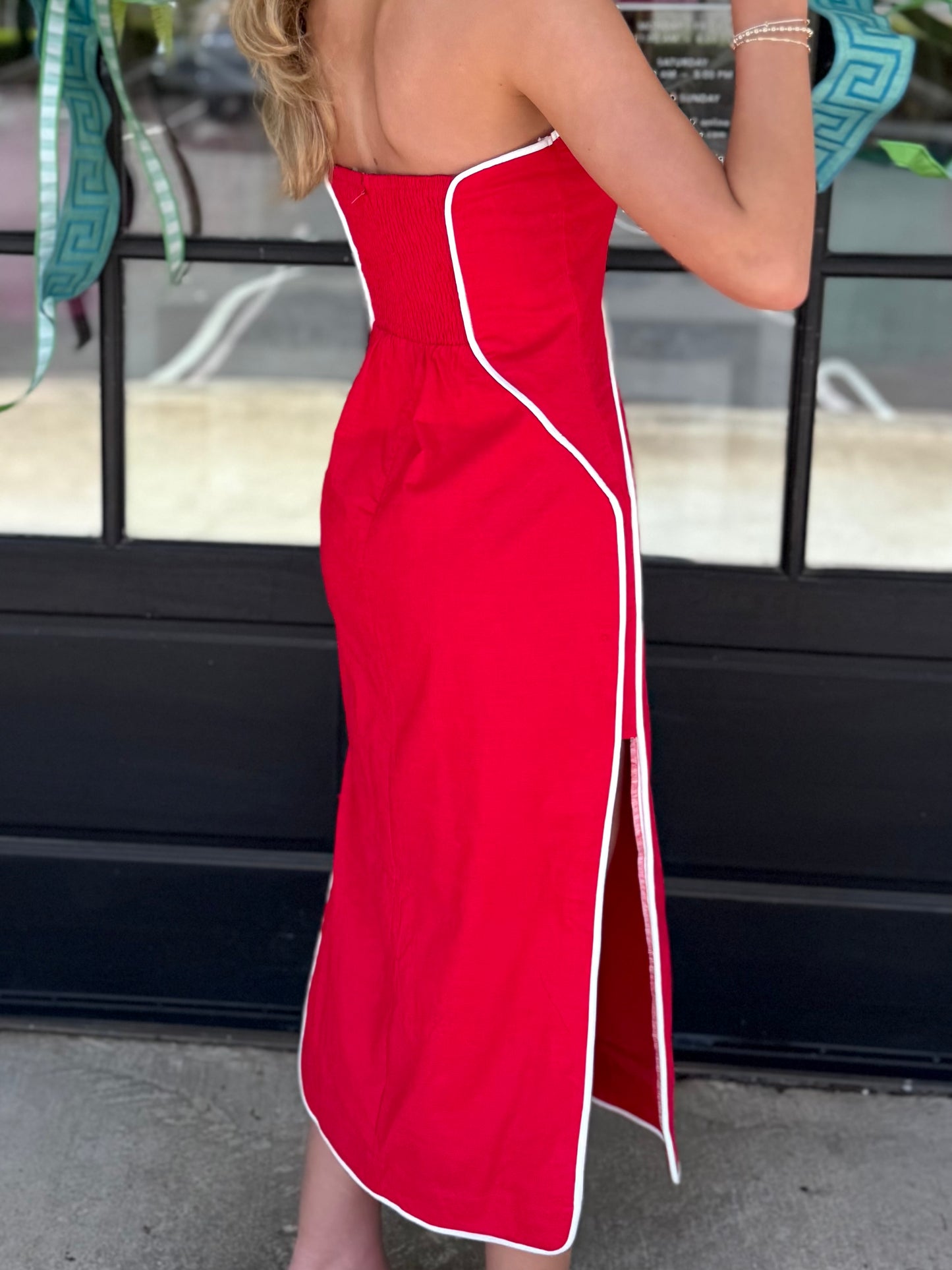 Contrast Piping Slit Midi (5 colors)