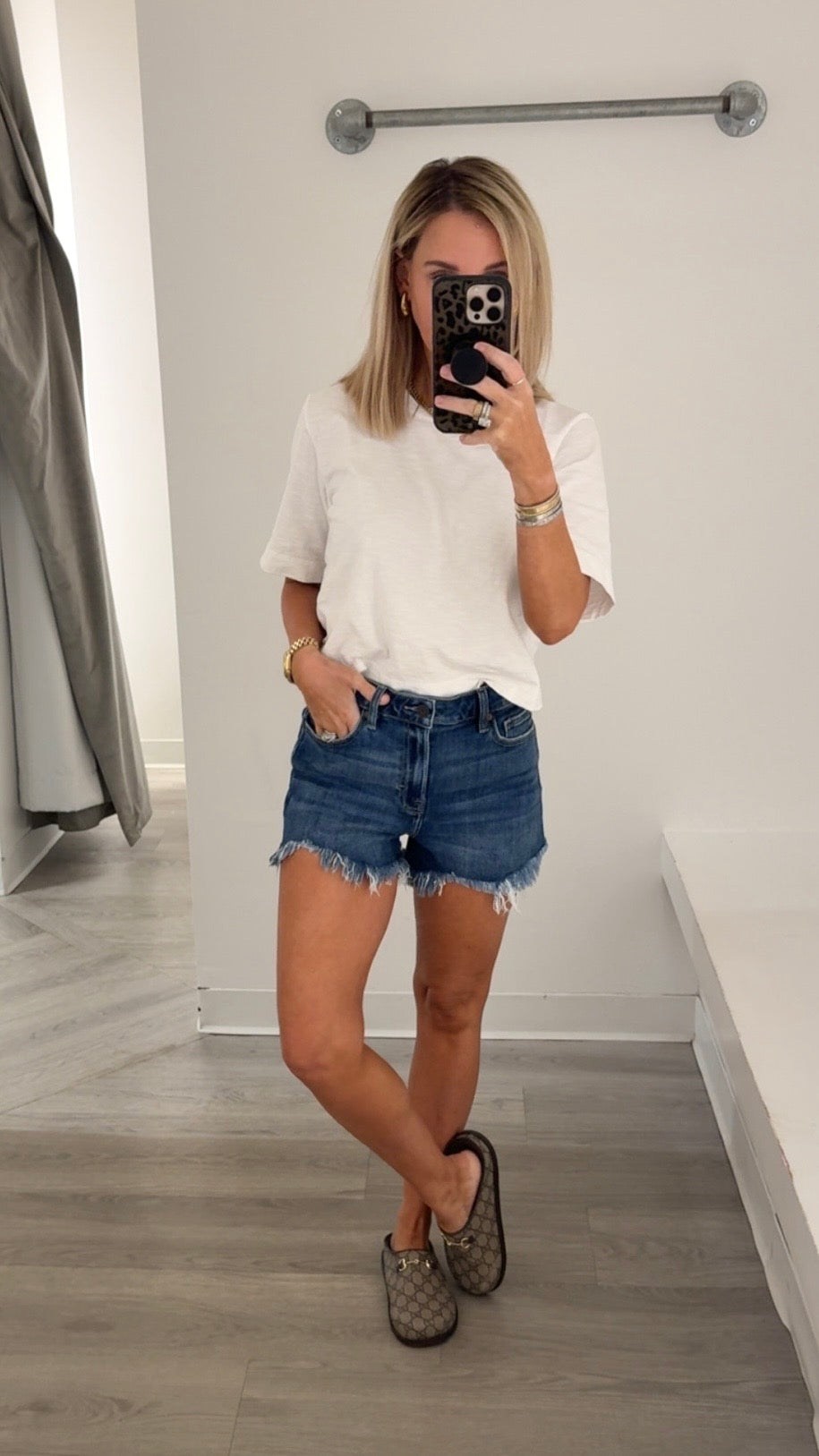 Dark Frayed Stretch Short