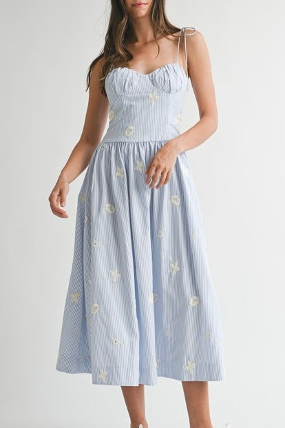 Blue Drop Waist Midi