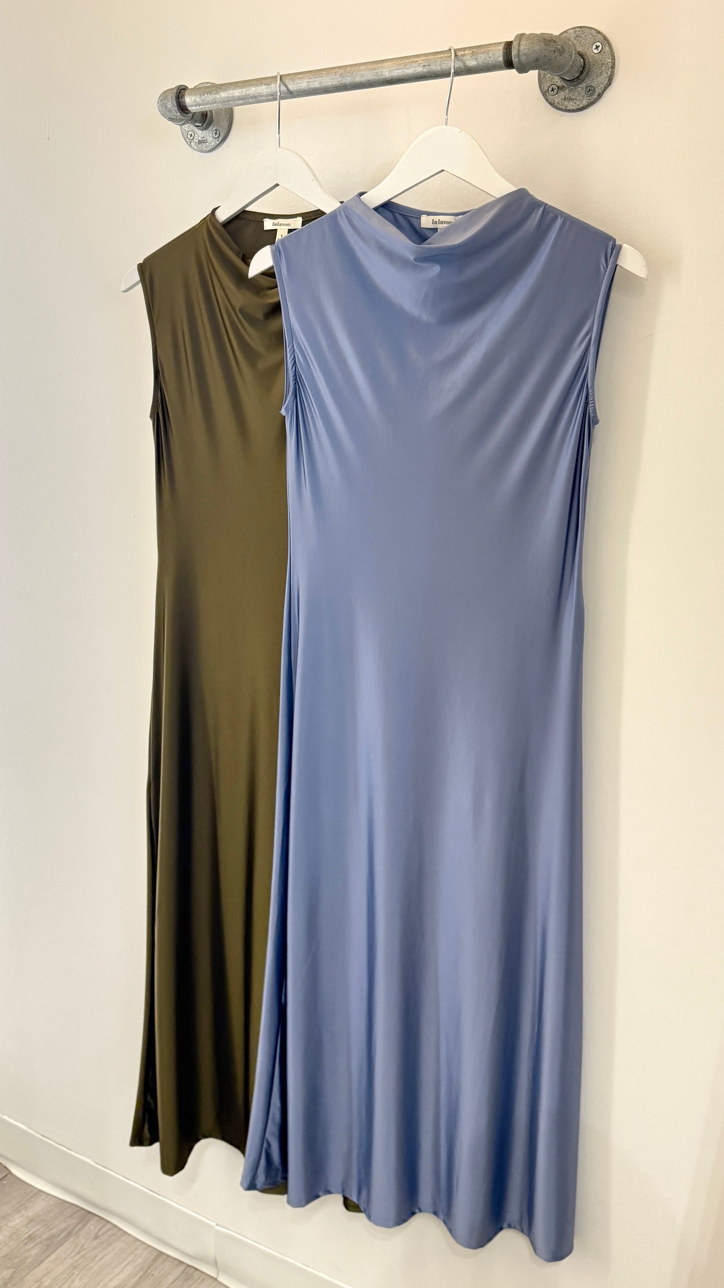 Draped Neckline Maxi (2 colors)