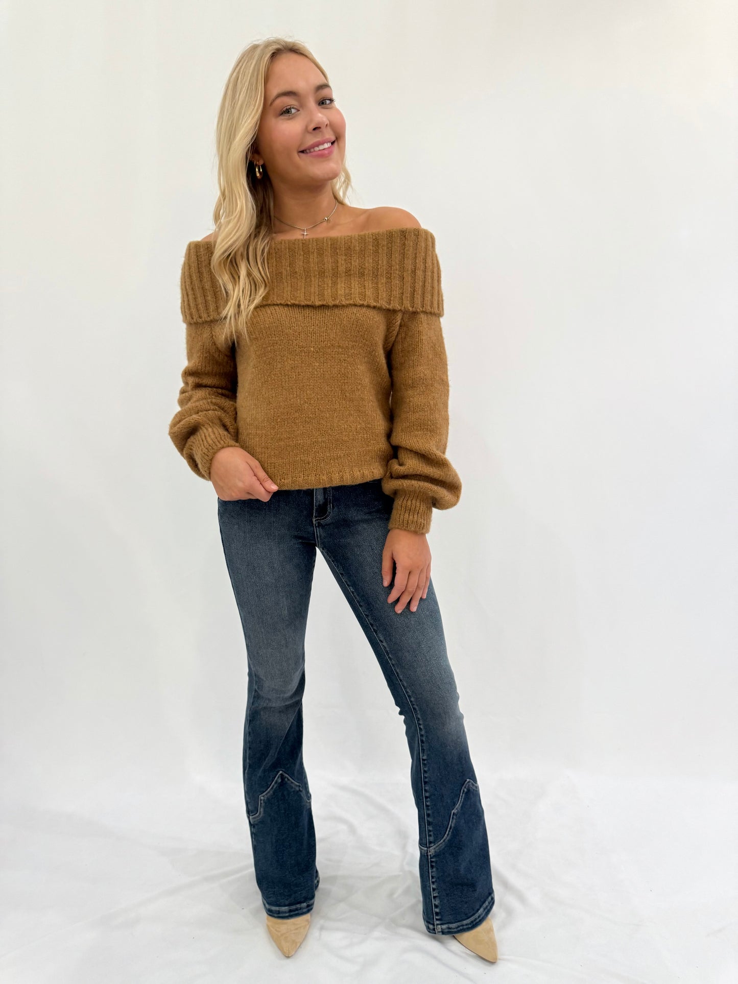 Knit Off Shoulder Sweater (4 colors)