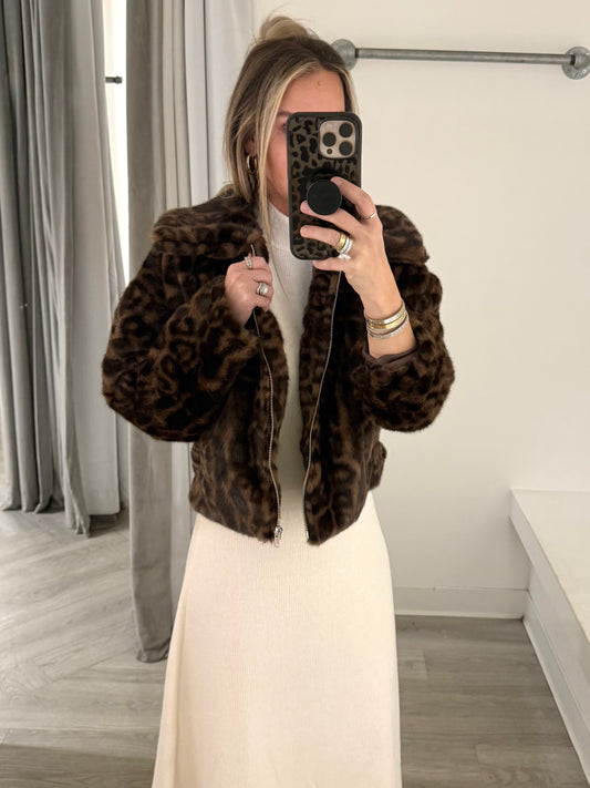 Leopard Faux Fur Coat