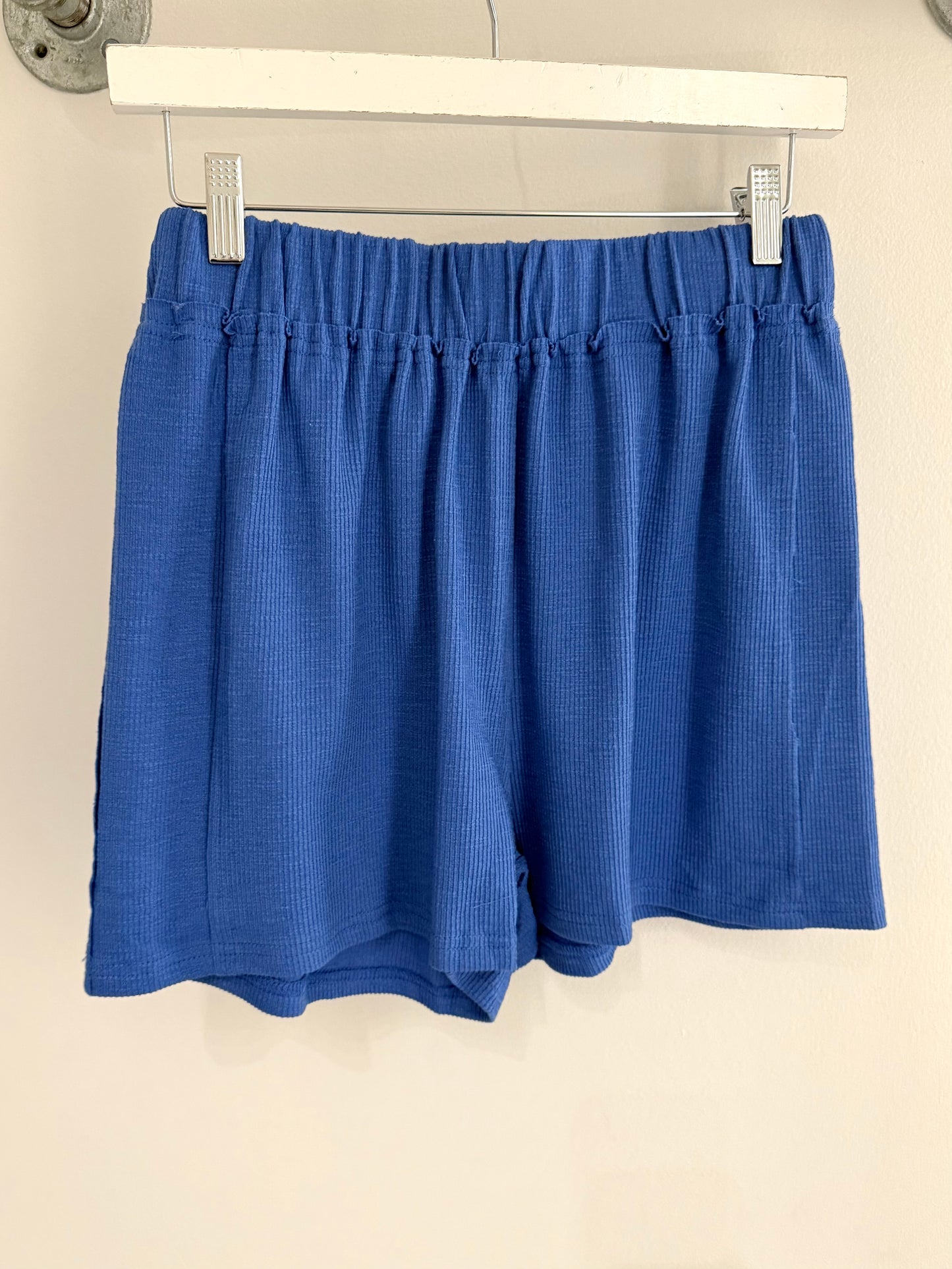 Cobalt Textured Knit Short