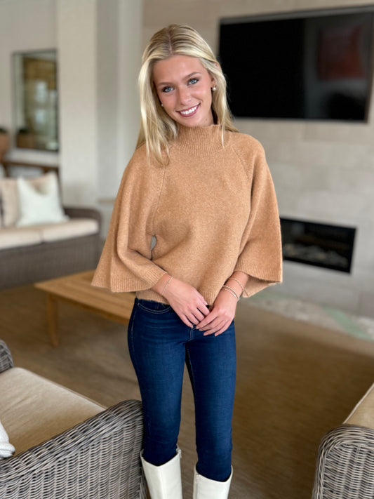 Camel 3/4 Sleeve Sweater