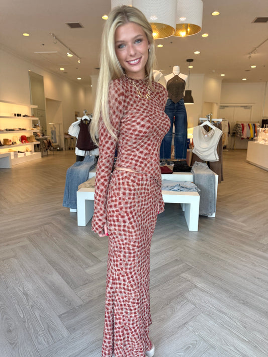 Cinnamon Smocking Maxi Skirt