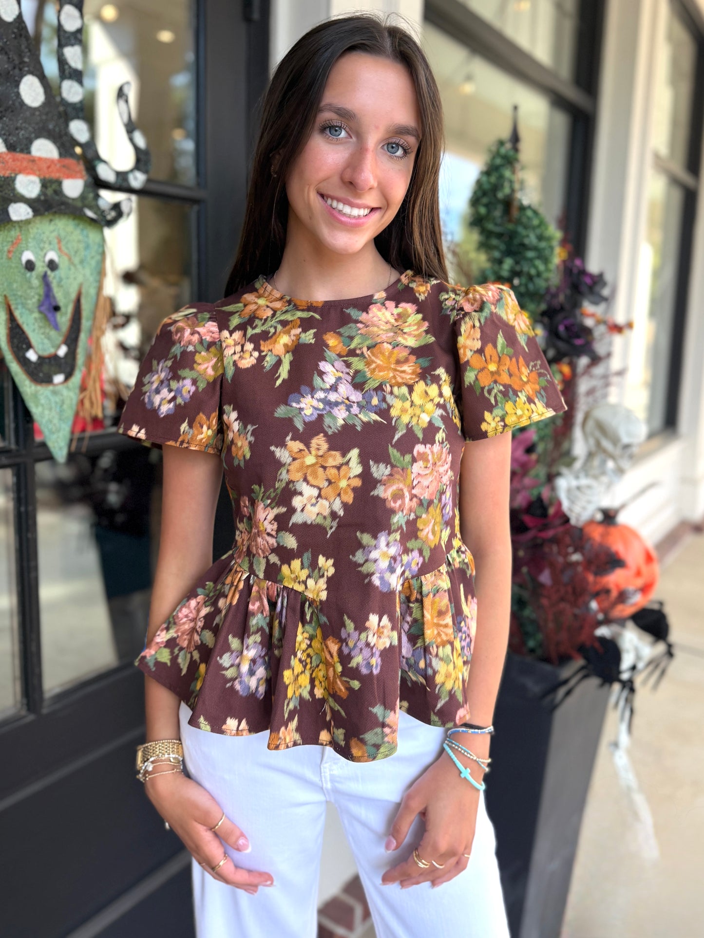 Plum Multi Floral Top
