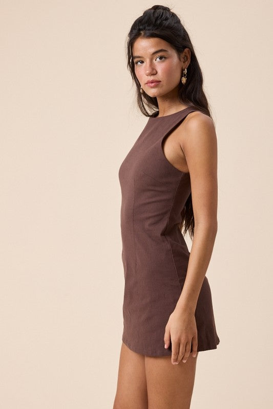 Chocolate Classy Mini Dress