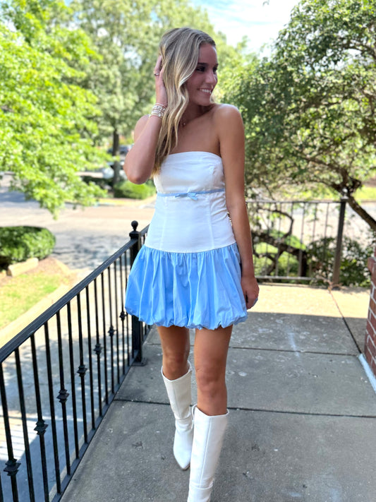 Blue/White Bowtie Mini