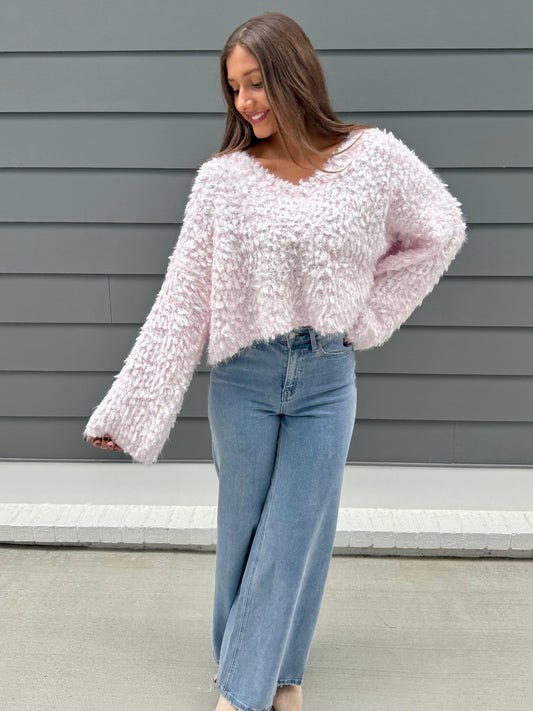 Cotton Candy Glitter Sweater