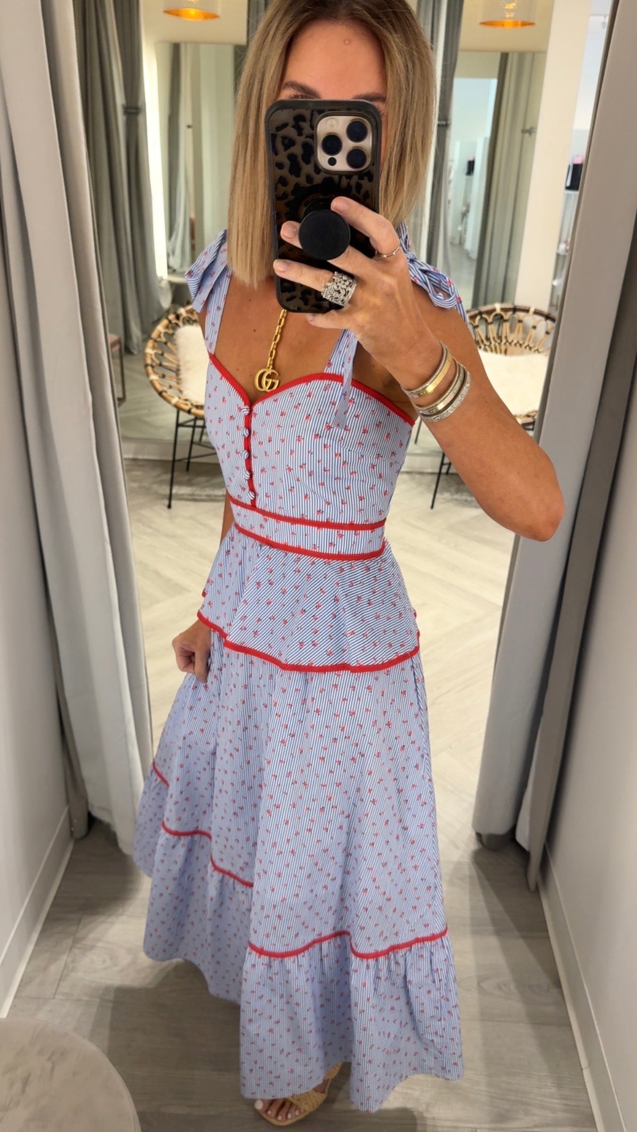 Blue Rose Peplum Maxi