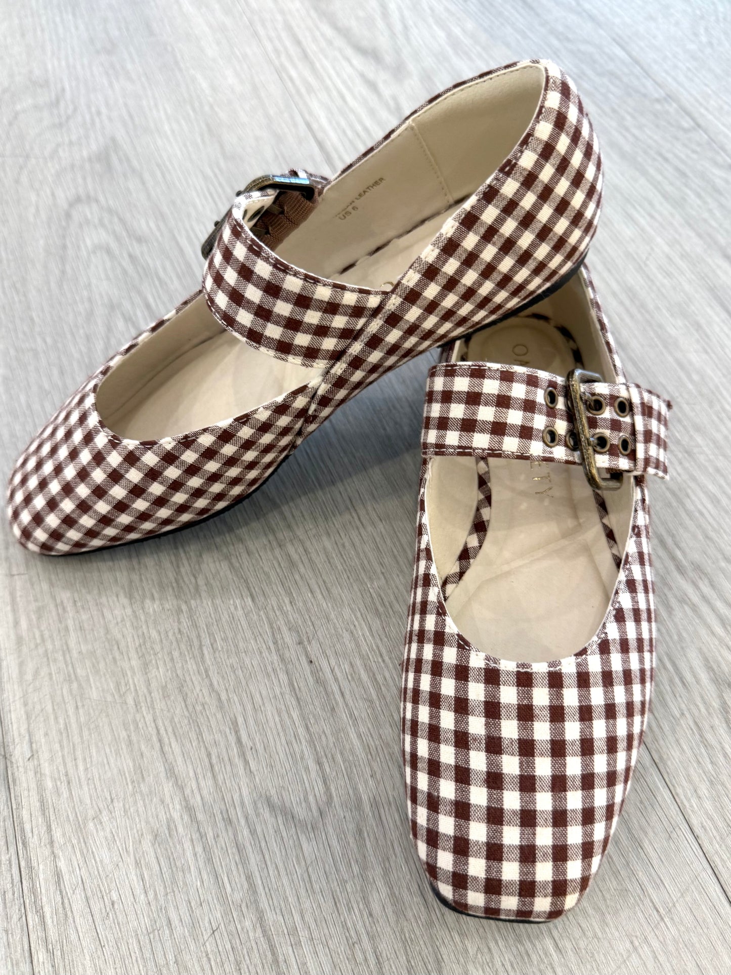 Coffee Gingham Ballet Flat