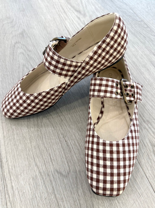 Coffee Gingham Ballet Flat