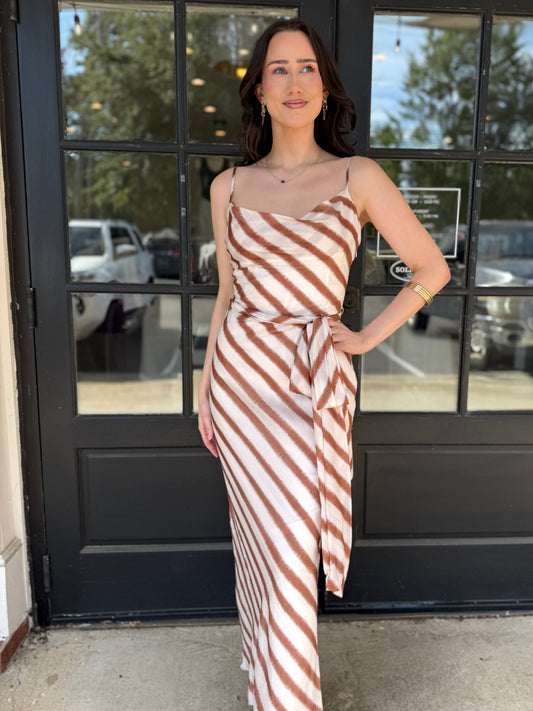 Mocha/White Cowl Scarf Maxi