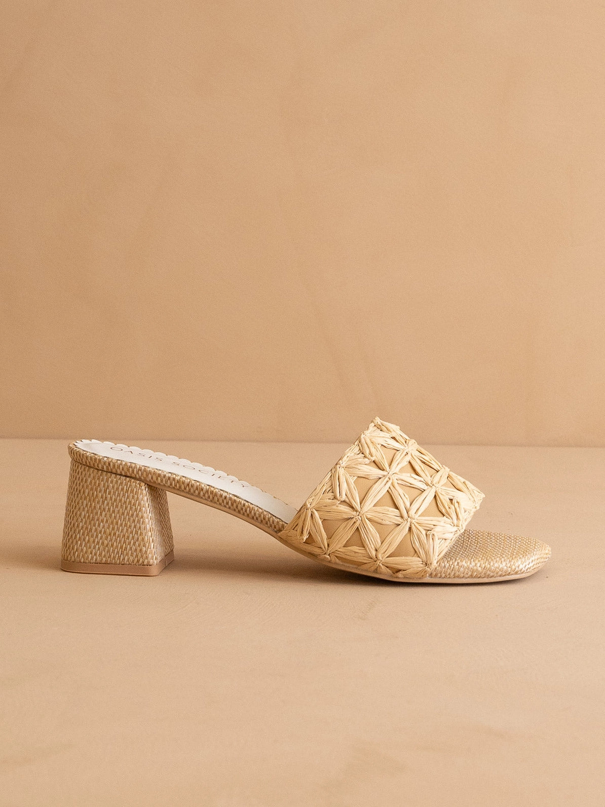 Winona Woven Rafia Block Heel
