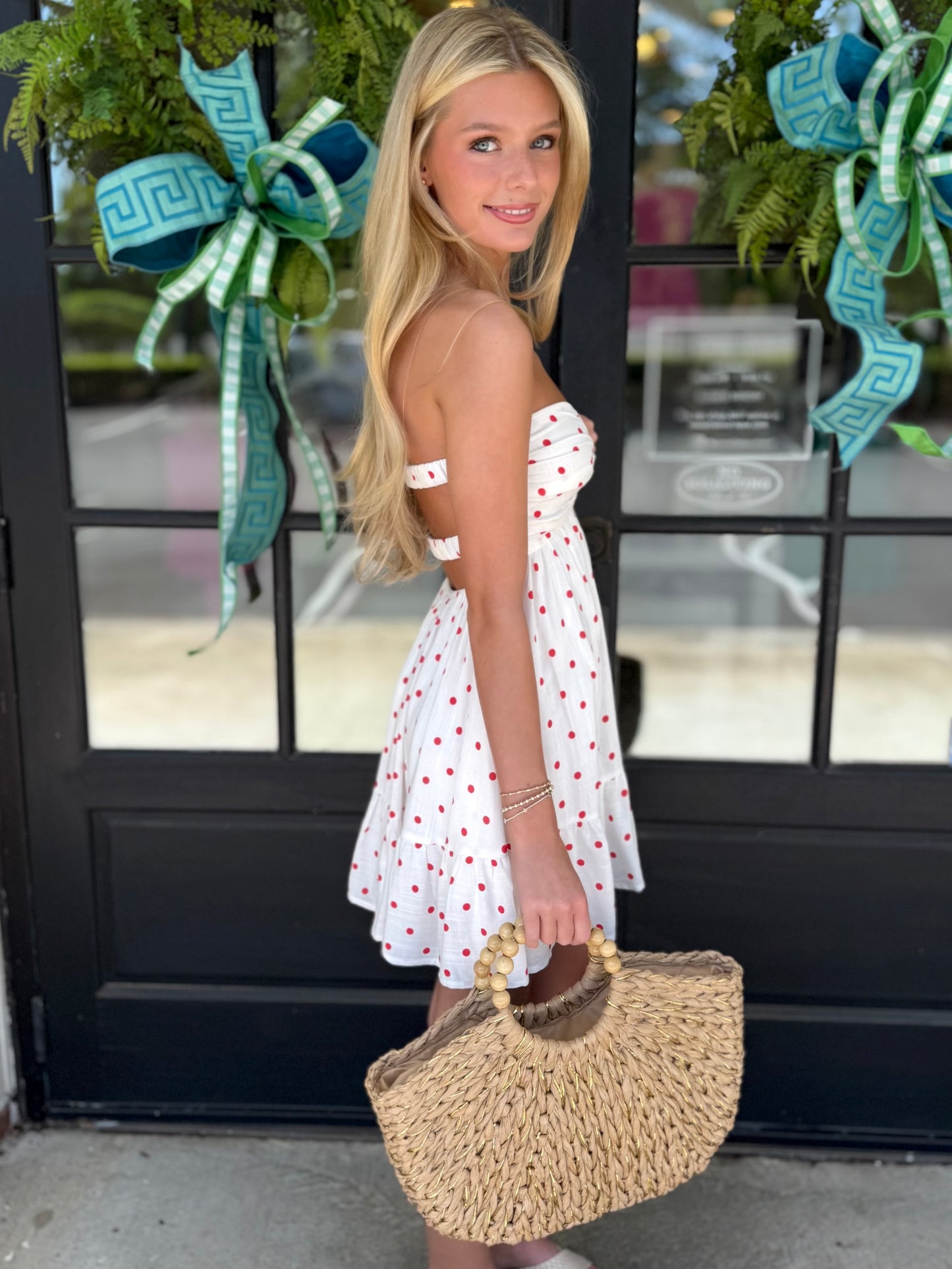 White/Red Polka Dot Dress